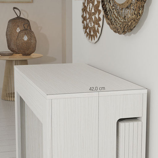 dettaglio tavolo consolle bianco profondità 42 cm